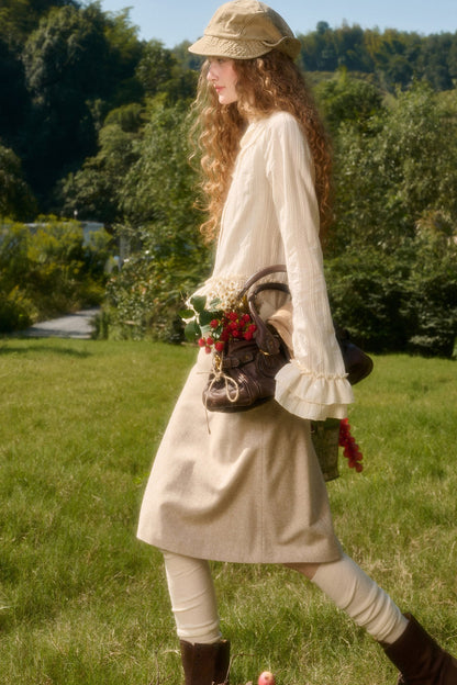 Set aus Baumwollhemd und Wollrock