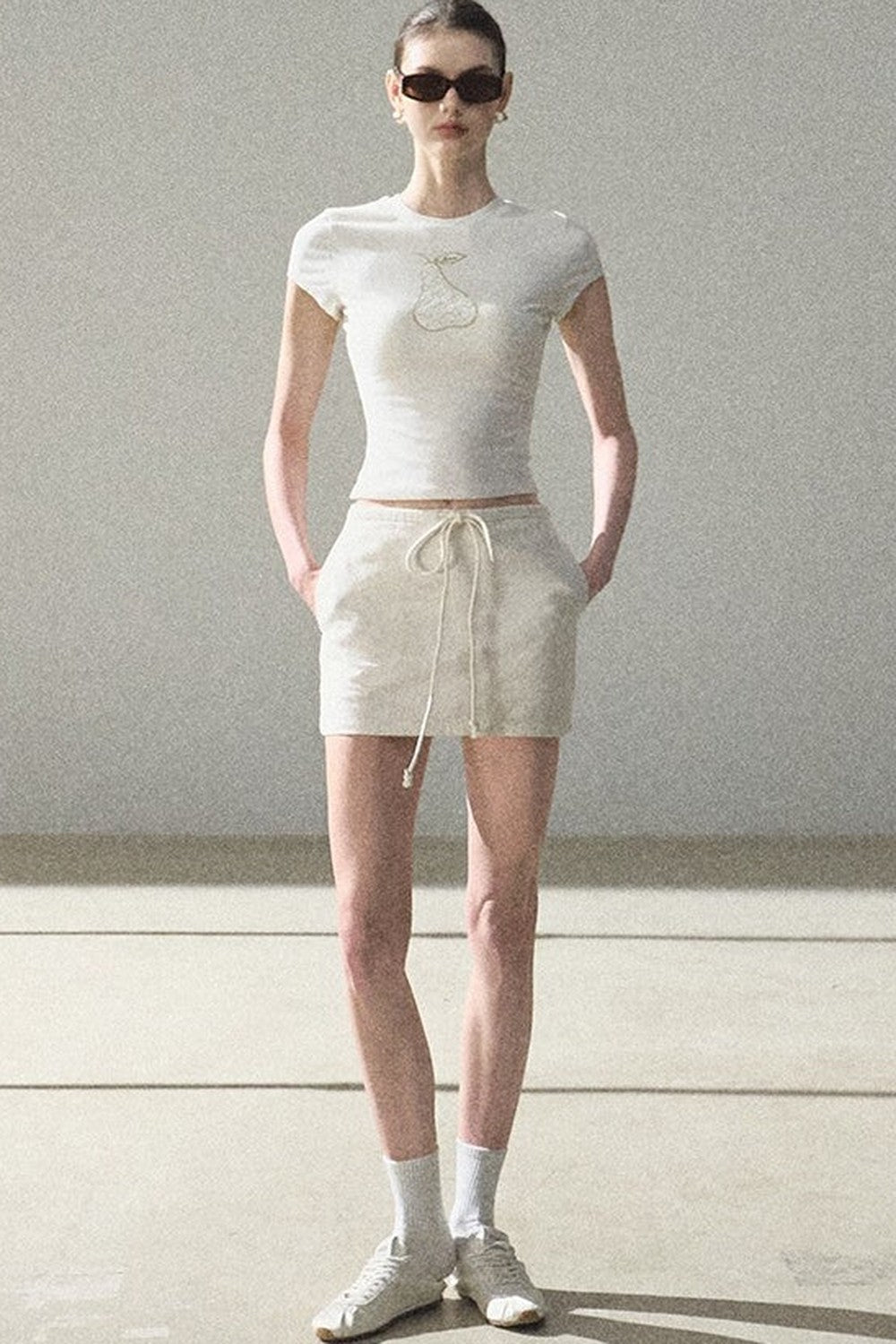 Bright Clouds Linen Skirt