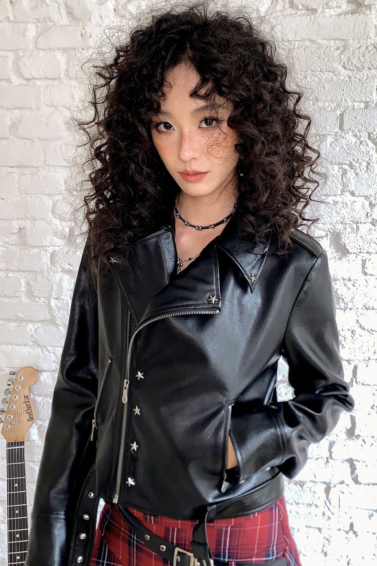Star-Studded Leather Jacket