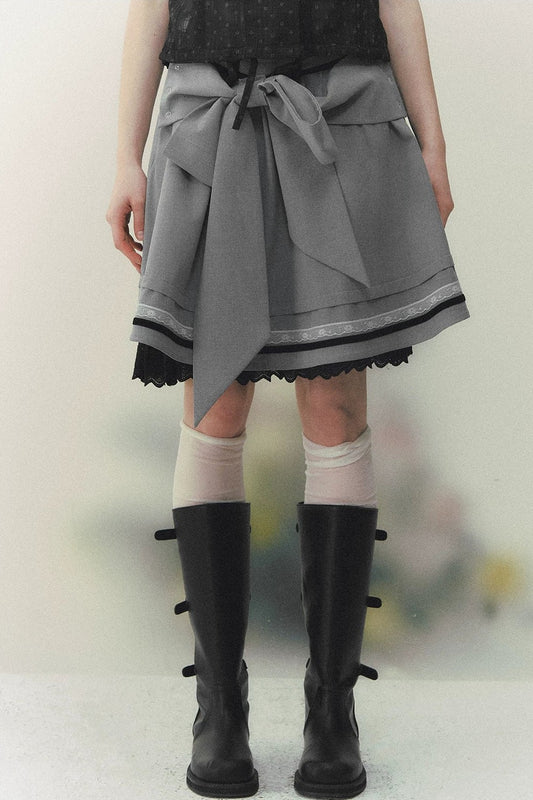 Bow Lace A-Line Skirt
