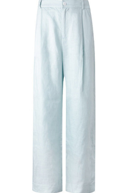 Mint Green Lyocell Cotton Linen Lace Vest and Pants Set-Up