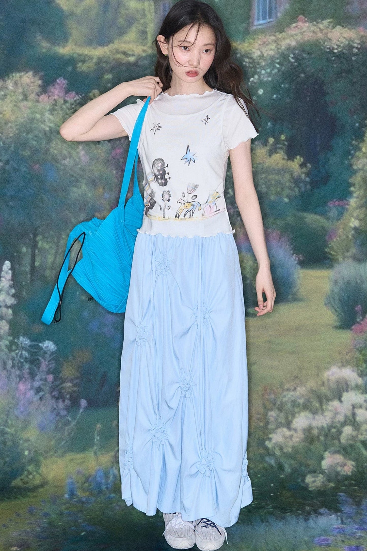 Marigold Pleated Flower Dress
