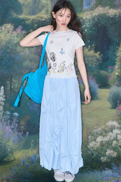 Marigold Pleated Flower Dress