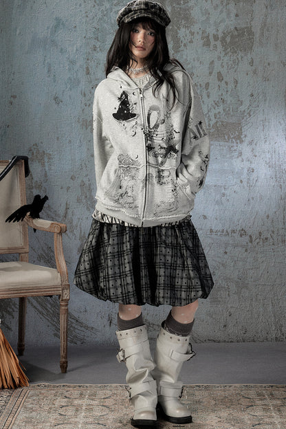 Witch Detachable Hood Zip-Up Hoodie