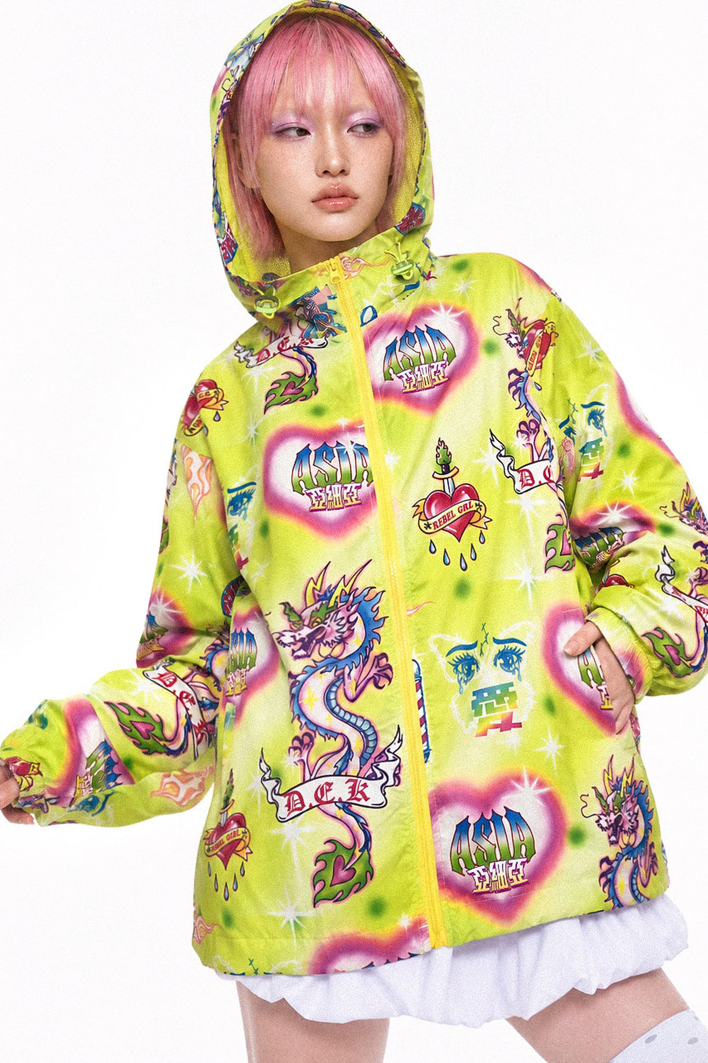 Showa veste shell en Teflon à imprimé tatouage