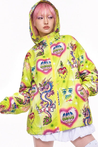 Showa veste shell en Teflon à imprimé tatouage