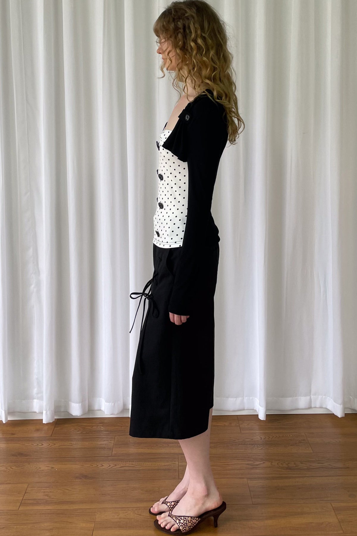 Bow Tie Wide-Leg Pants