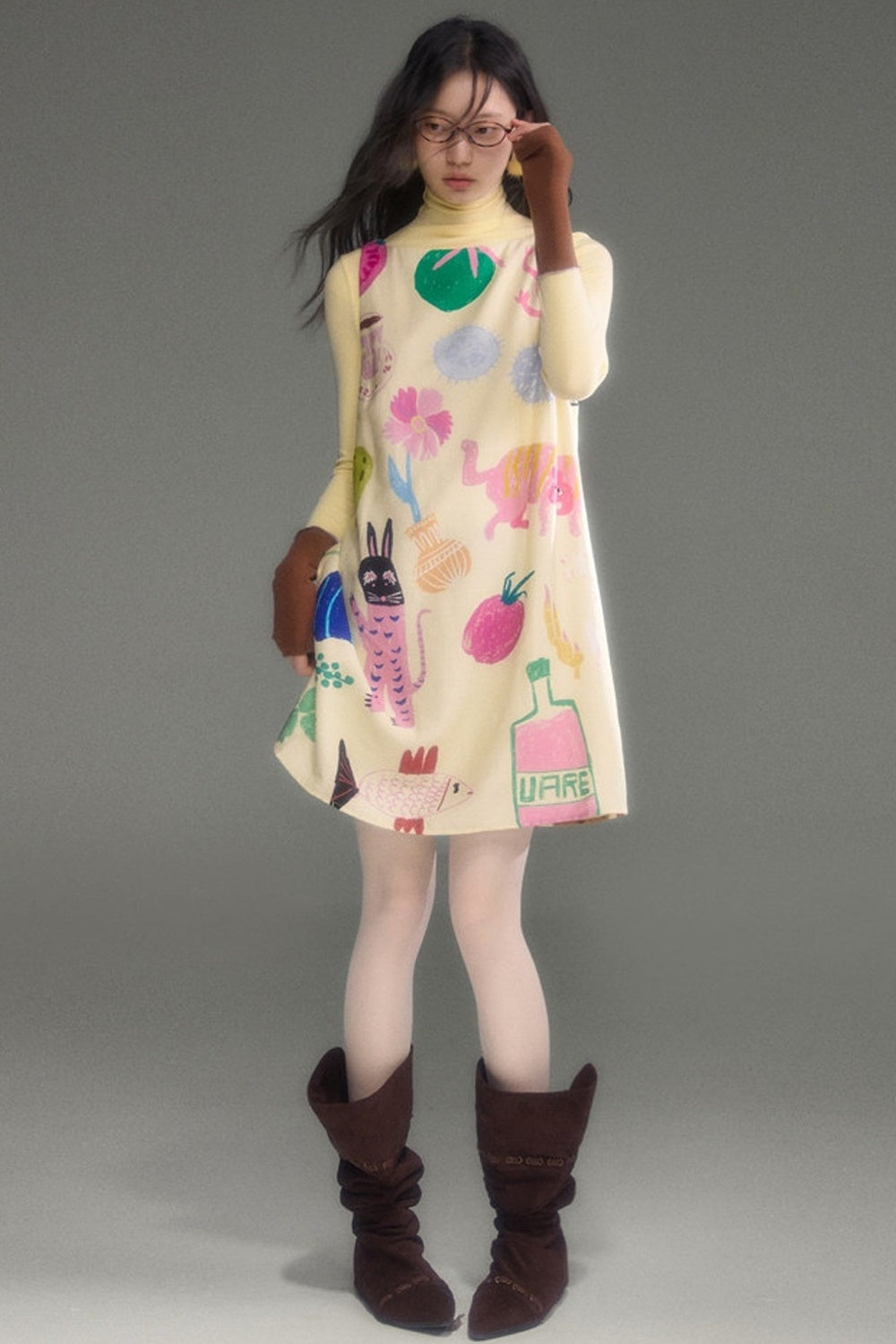 Wool Blend Color-Block Knit Top