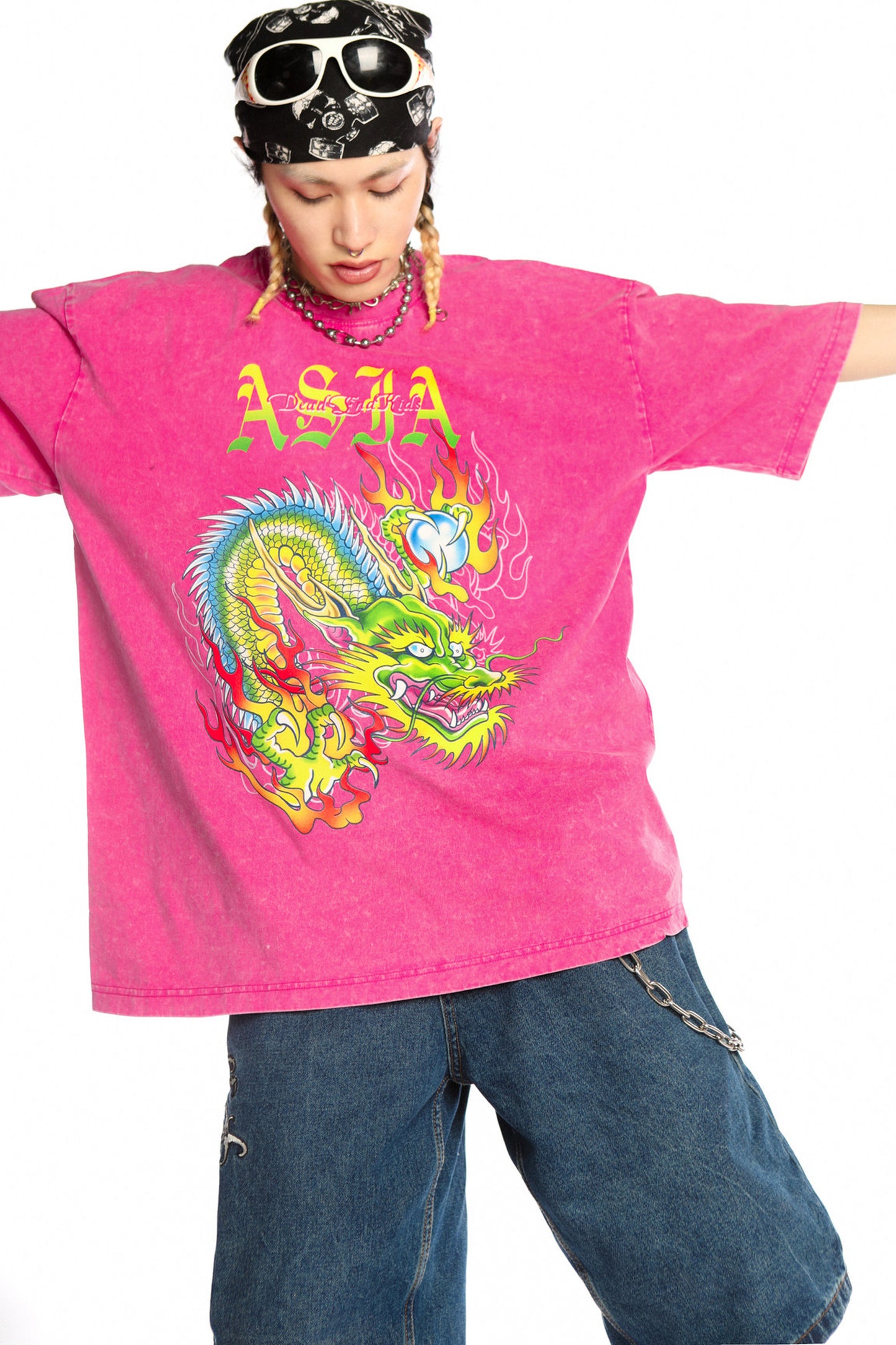 Dragon Print Loose Blouse