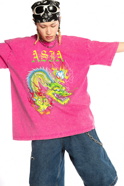 Dragon Print Loose Blouse
