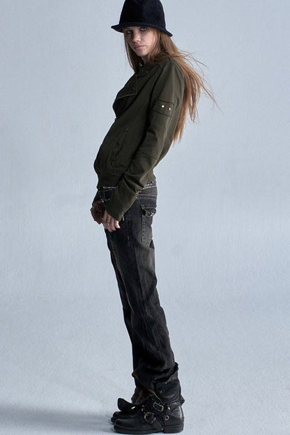 Washed Punk Rivet Jacket