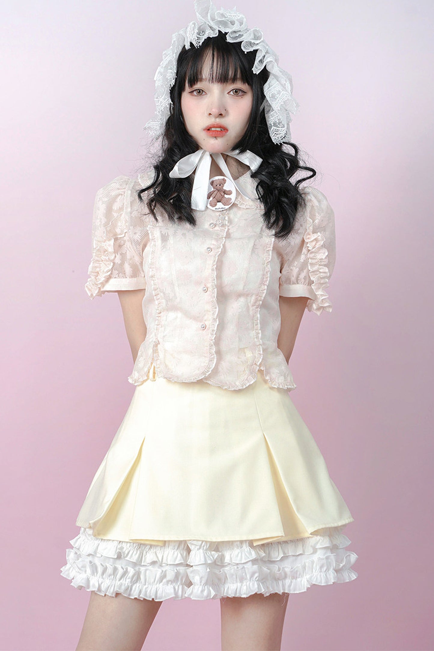 Heavenly Pleated Lace Skirt