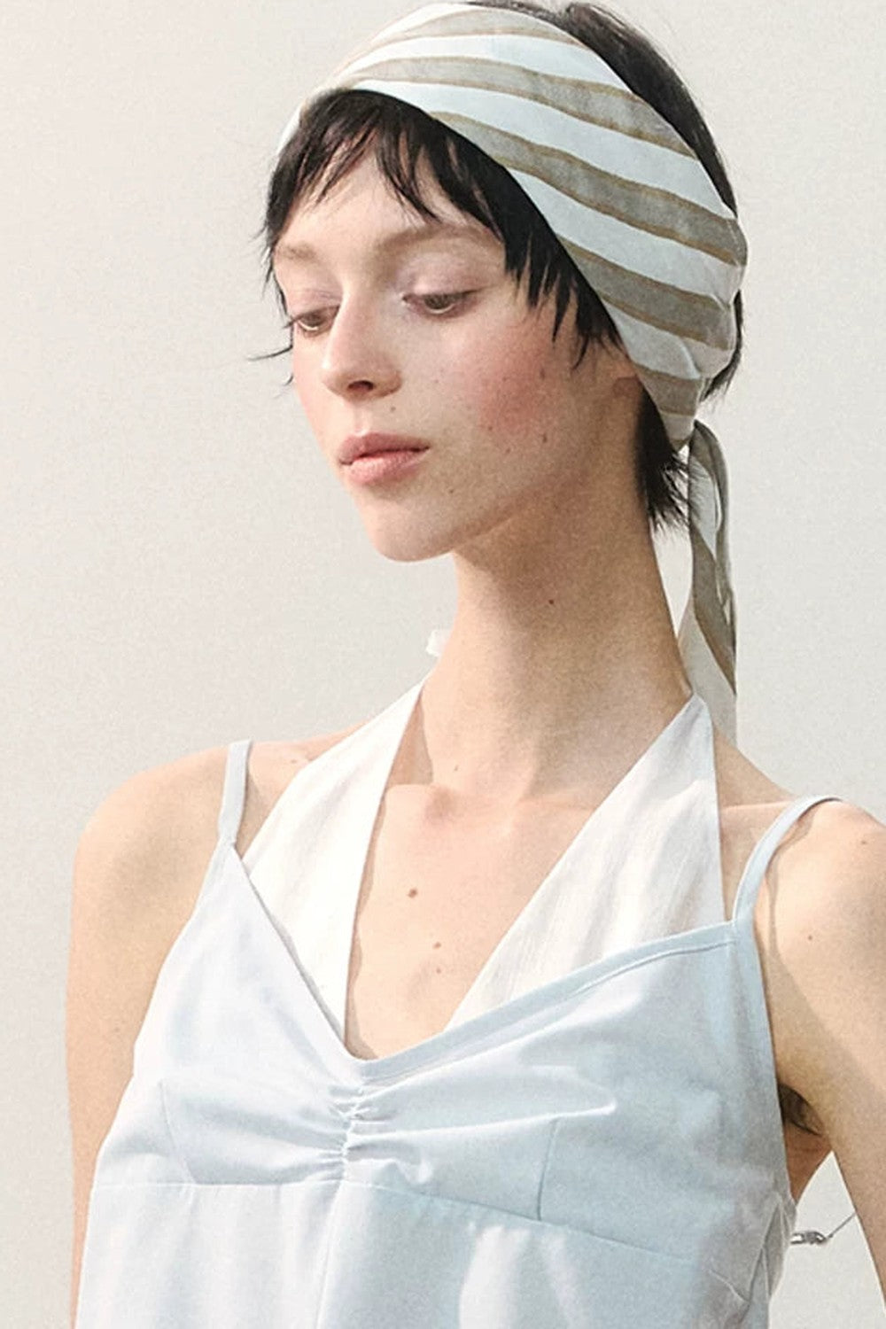 Wave Pattern Striped Headscarf