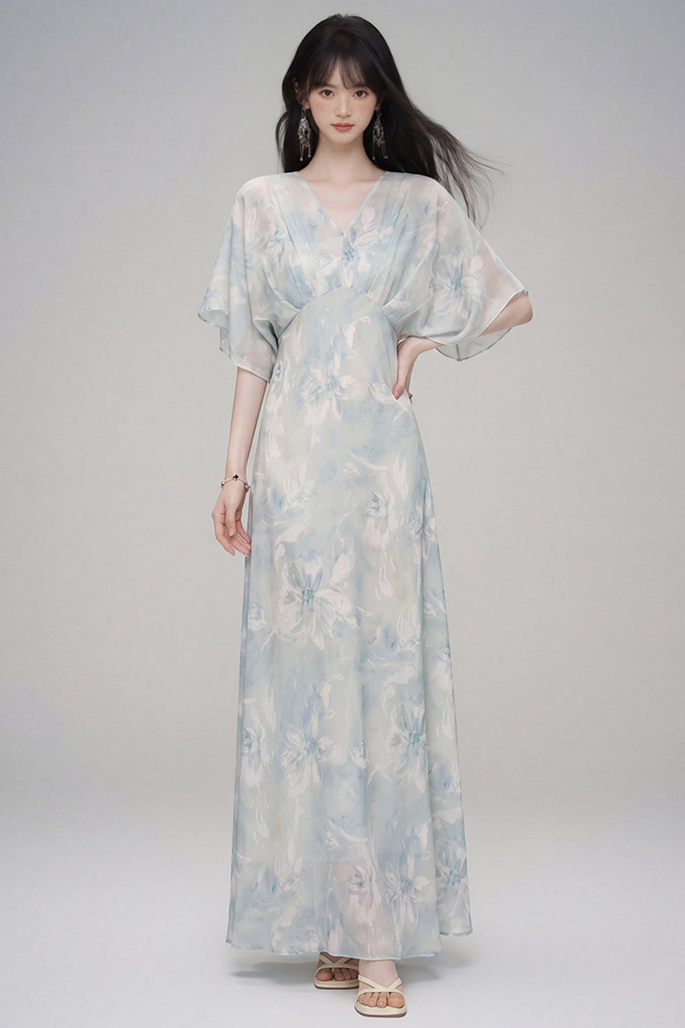 Pink Lotus Gradient Floral Dress