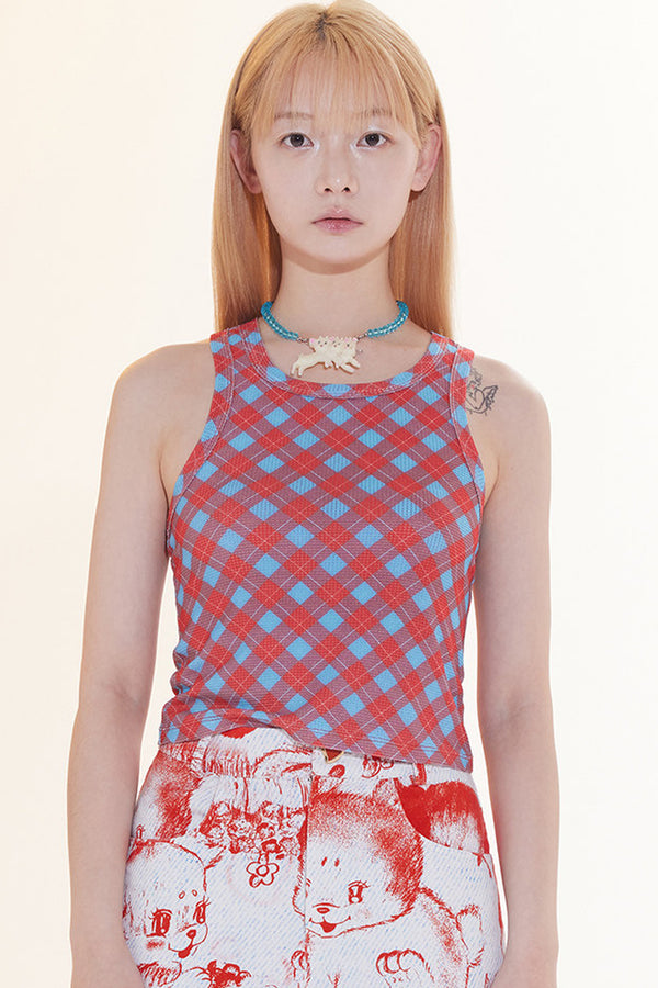 Plaid Ultra-Thin Tank Top