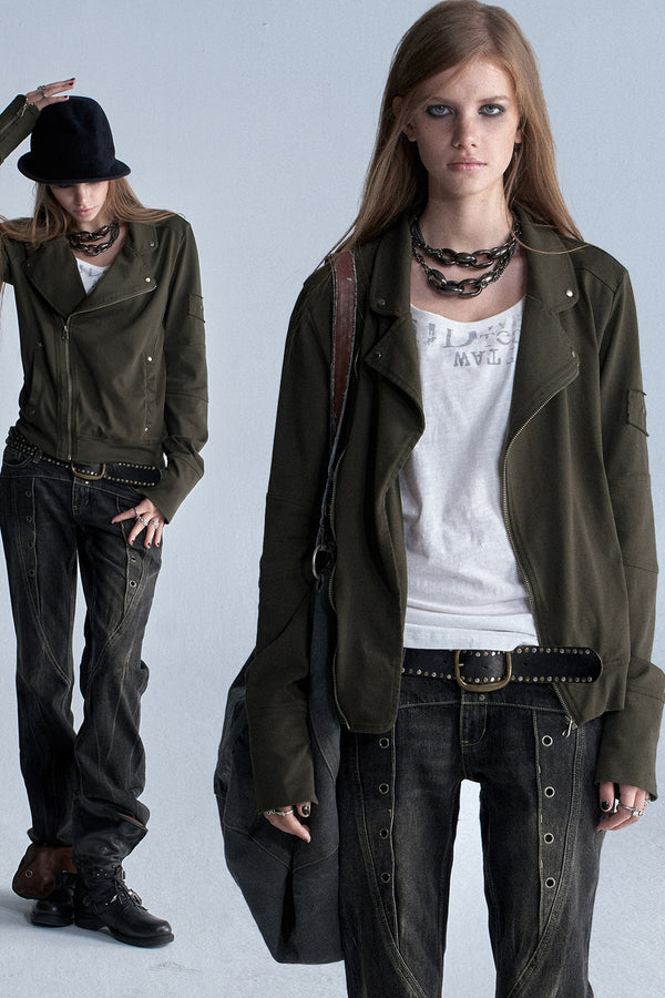 Washed Punk Rivet Jacket