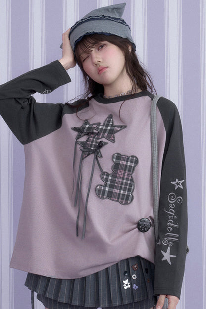 Balloon Bear Raglan Sleeve T-shirt