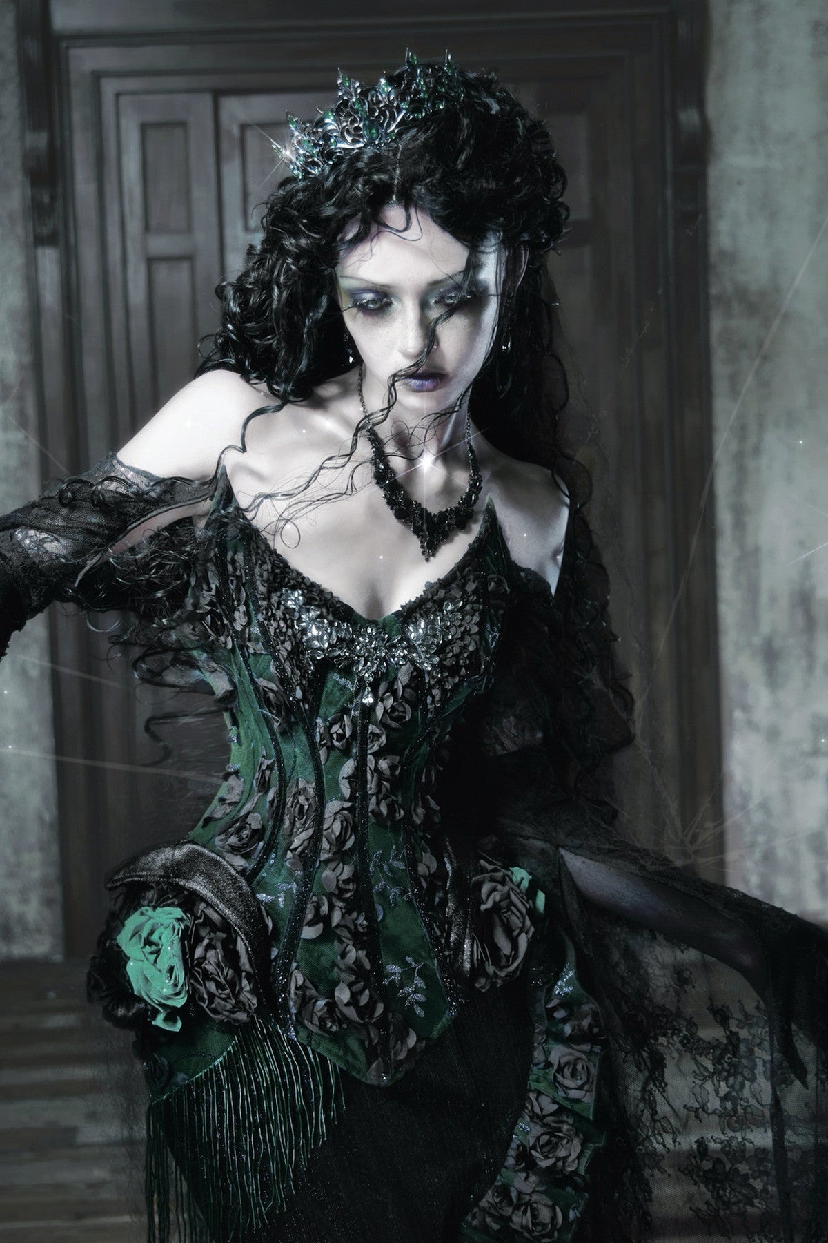 Gothic Fishbone Lace Corset Set-Up