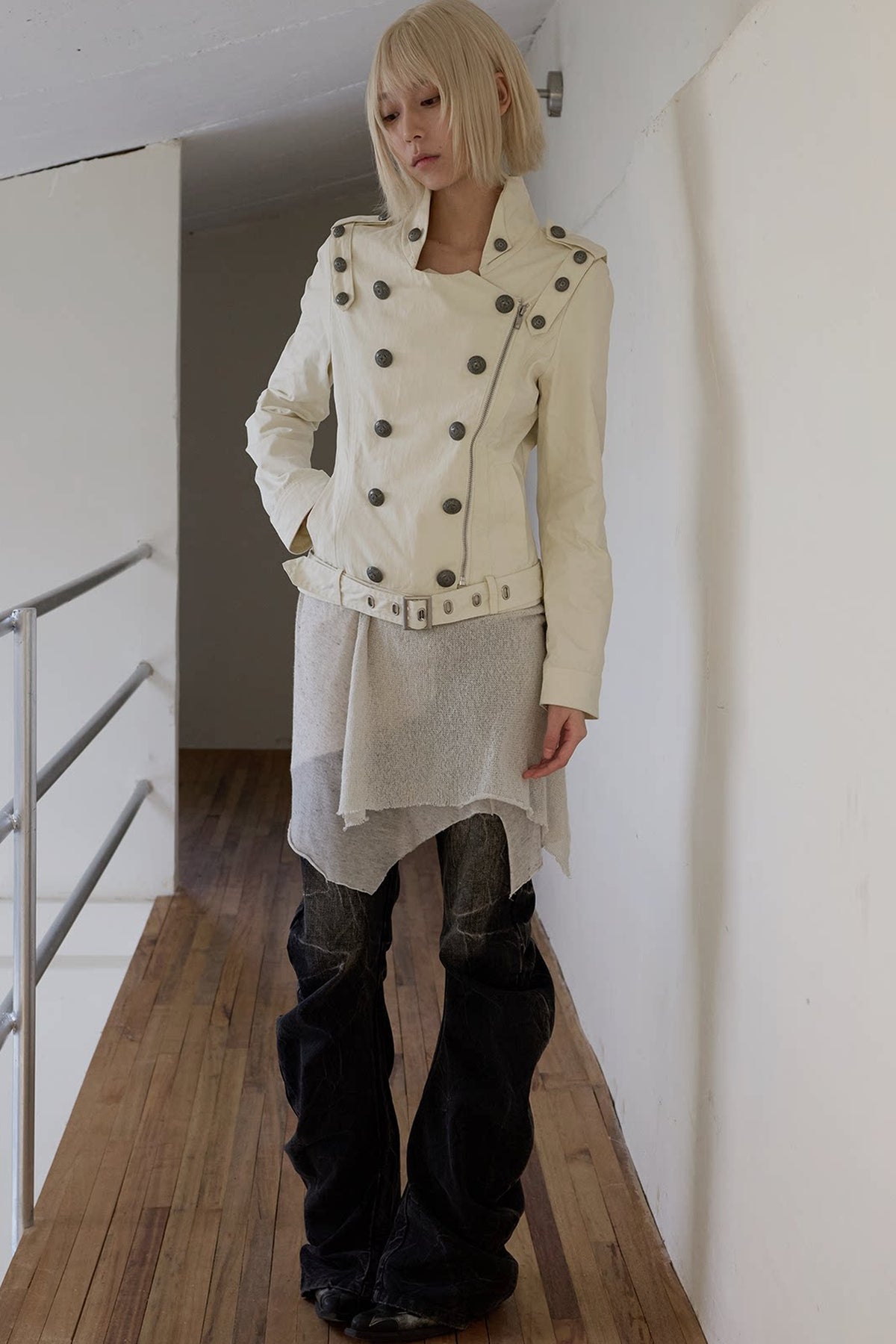 Military Style Double-Breasted Jacket