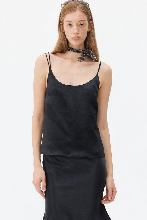 Thin Strap Satin Camisole and Mermaid Skirt Set-Up