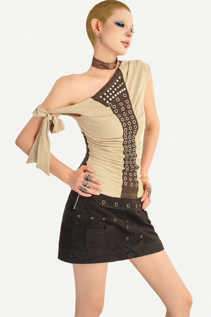 Off-Shoulder Tie-Up Top