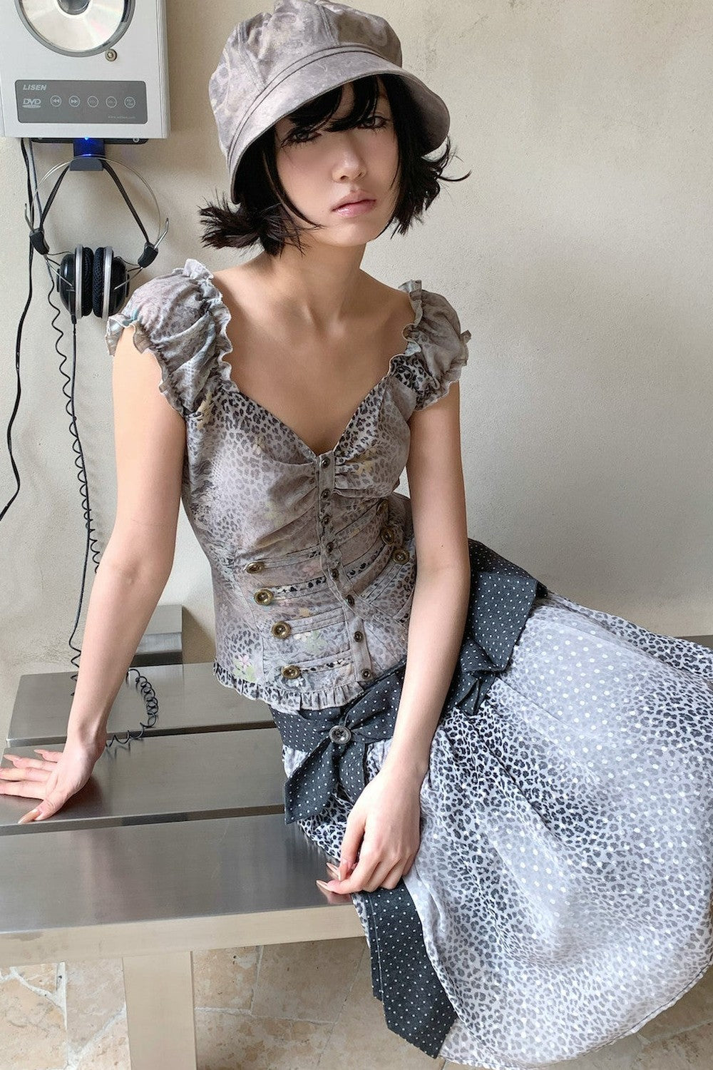 Floral Leopard Vintage Top