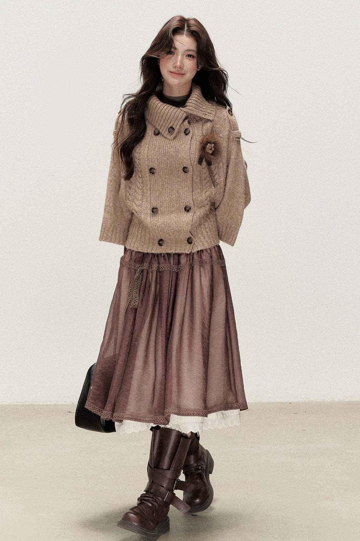 Ballet Brown Gauze Long Skirt