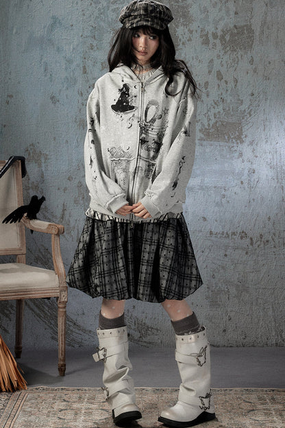 Witch Detachable Hood Zip-Up Hoodie