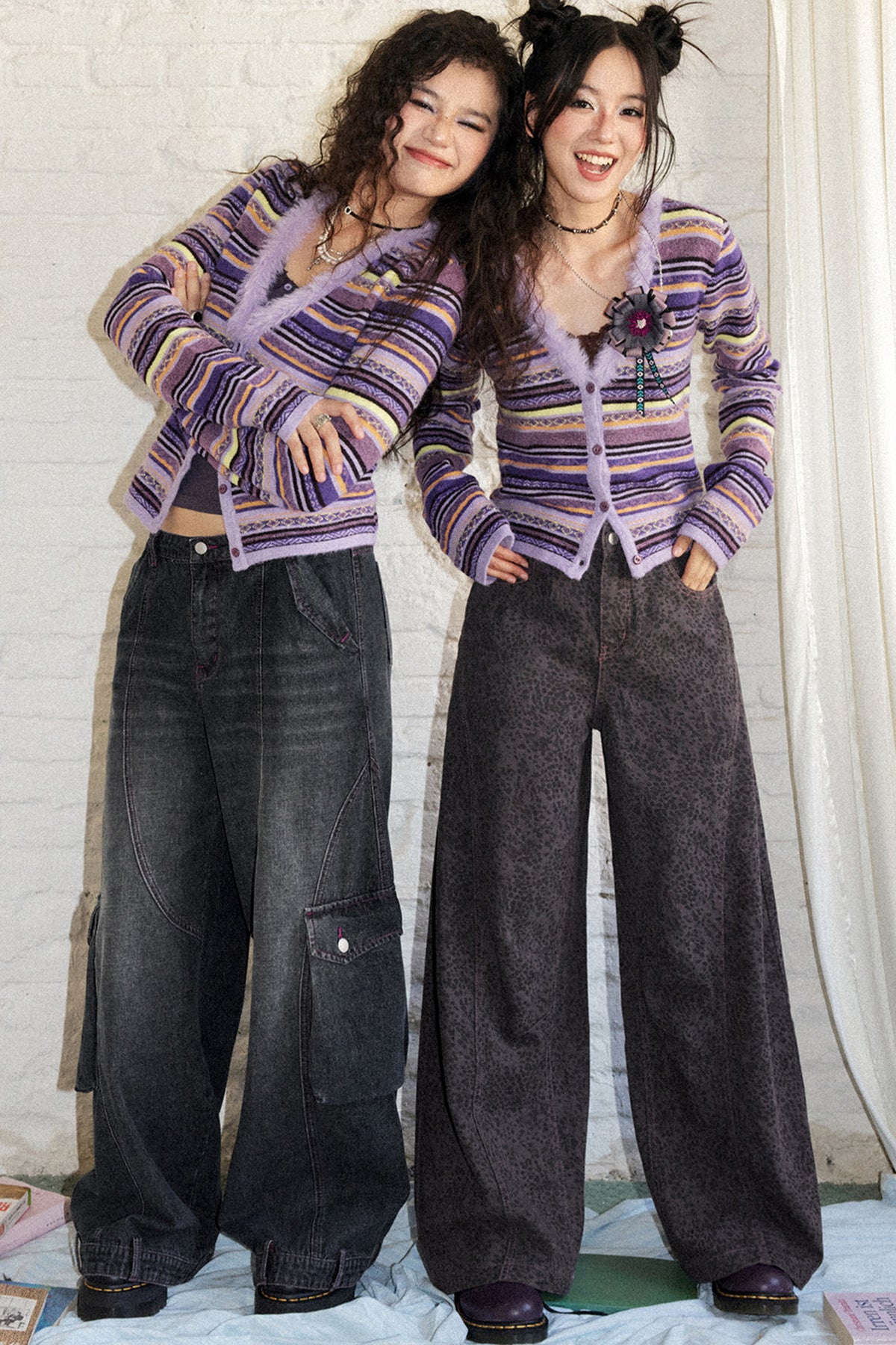 High-Waisted Leopard Print Jeans