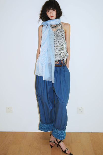 Retro Solid Color Balloon Pants