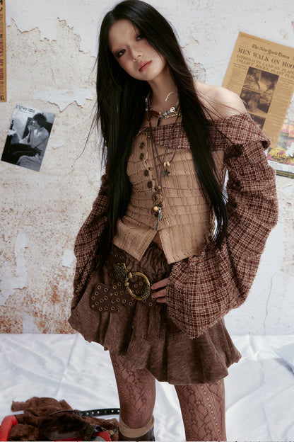 Velvet Retro Tiered Skirt