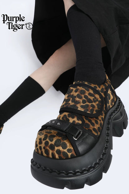 Leopard Print Chunky Platform Shoes