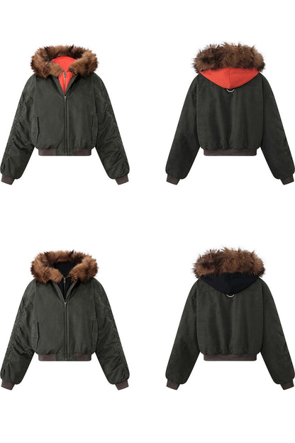 Leichte Punkjacke mit abnehmbarer Kapuze