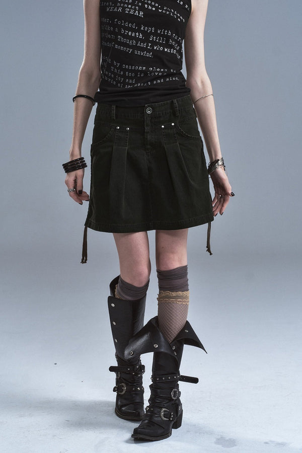 Vintage Washed Rivet Skirt