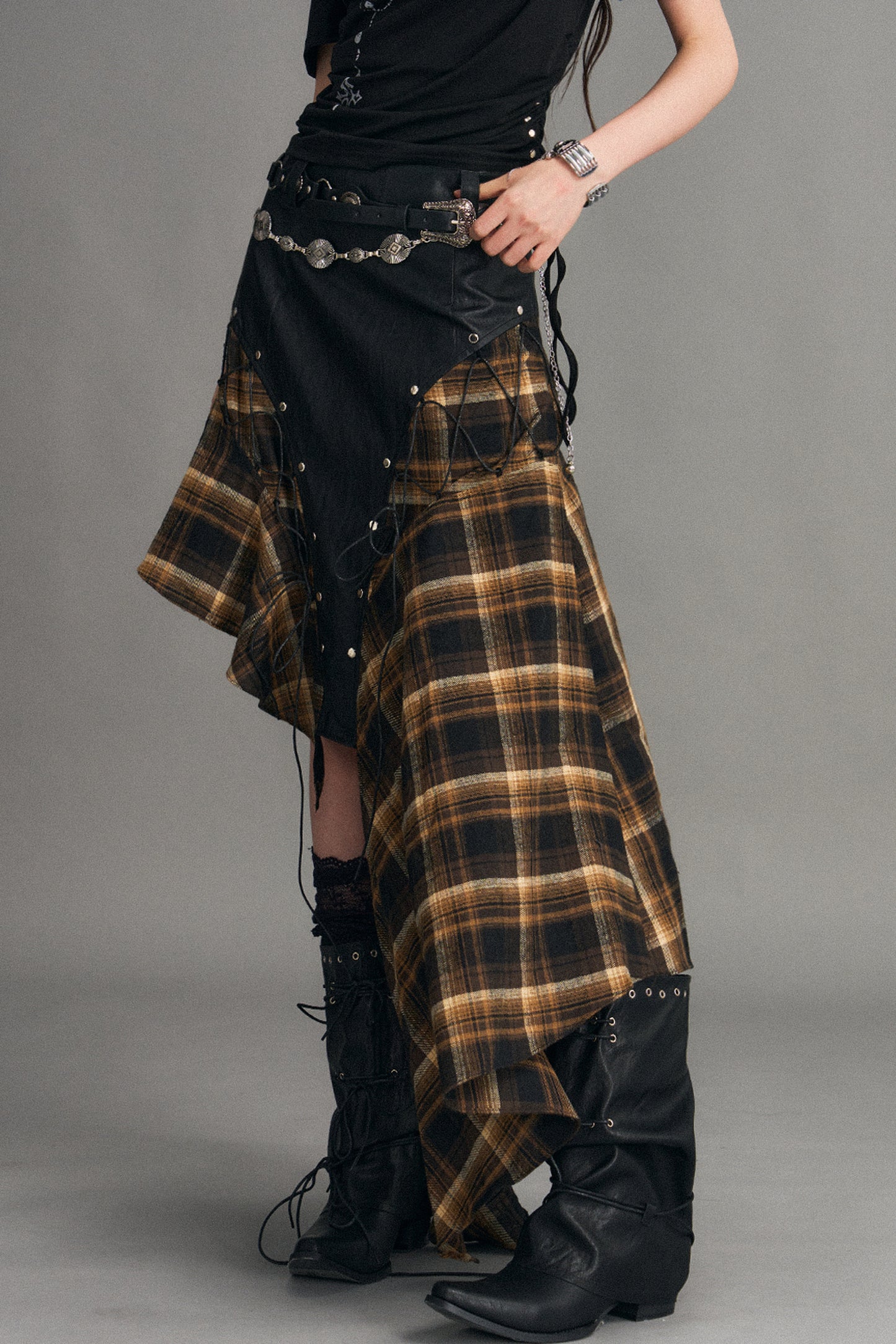 Punk Retro Plaid Skirt