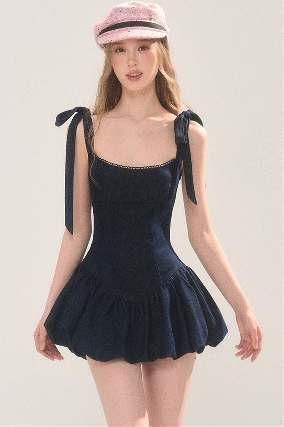 Sweet and Fashionable Puffy Denim Dress