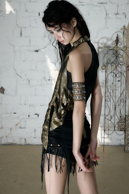 Retro Punk Knitted Halter Top