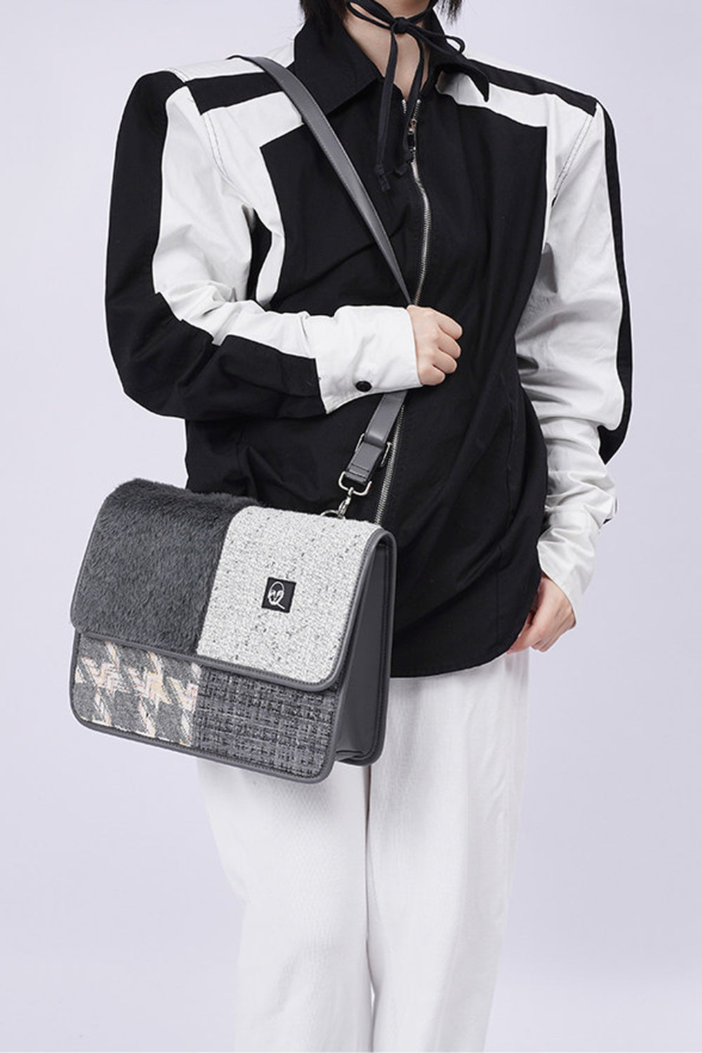 Y2K Color-Blocking Crossbody Bag