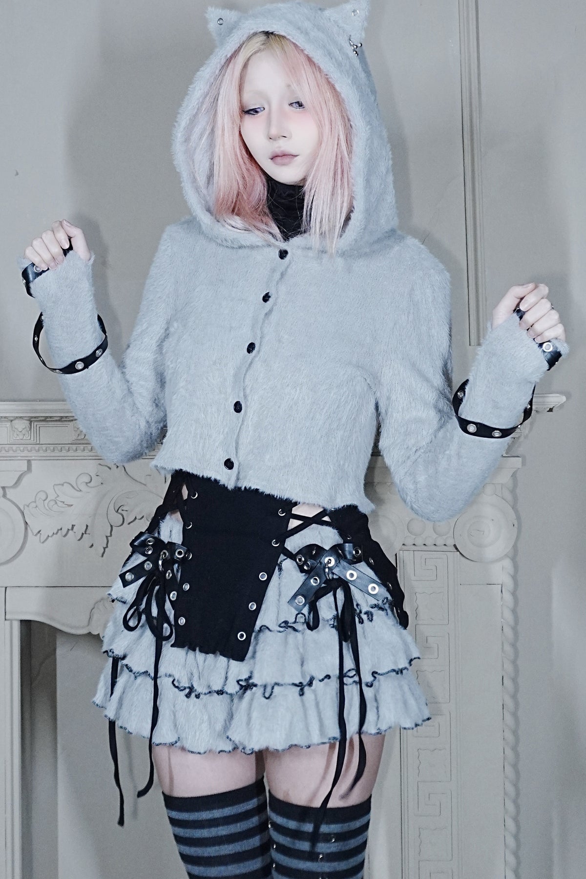 Plush Knit Bow Cake Skirt