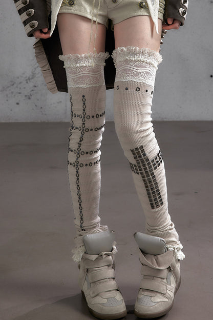 Stretchy Stacked Lace Leg Warmers