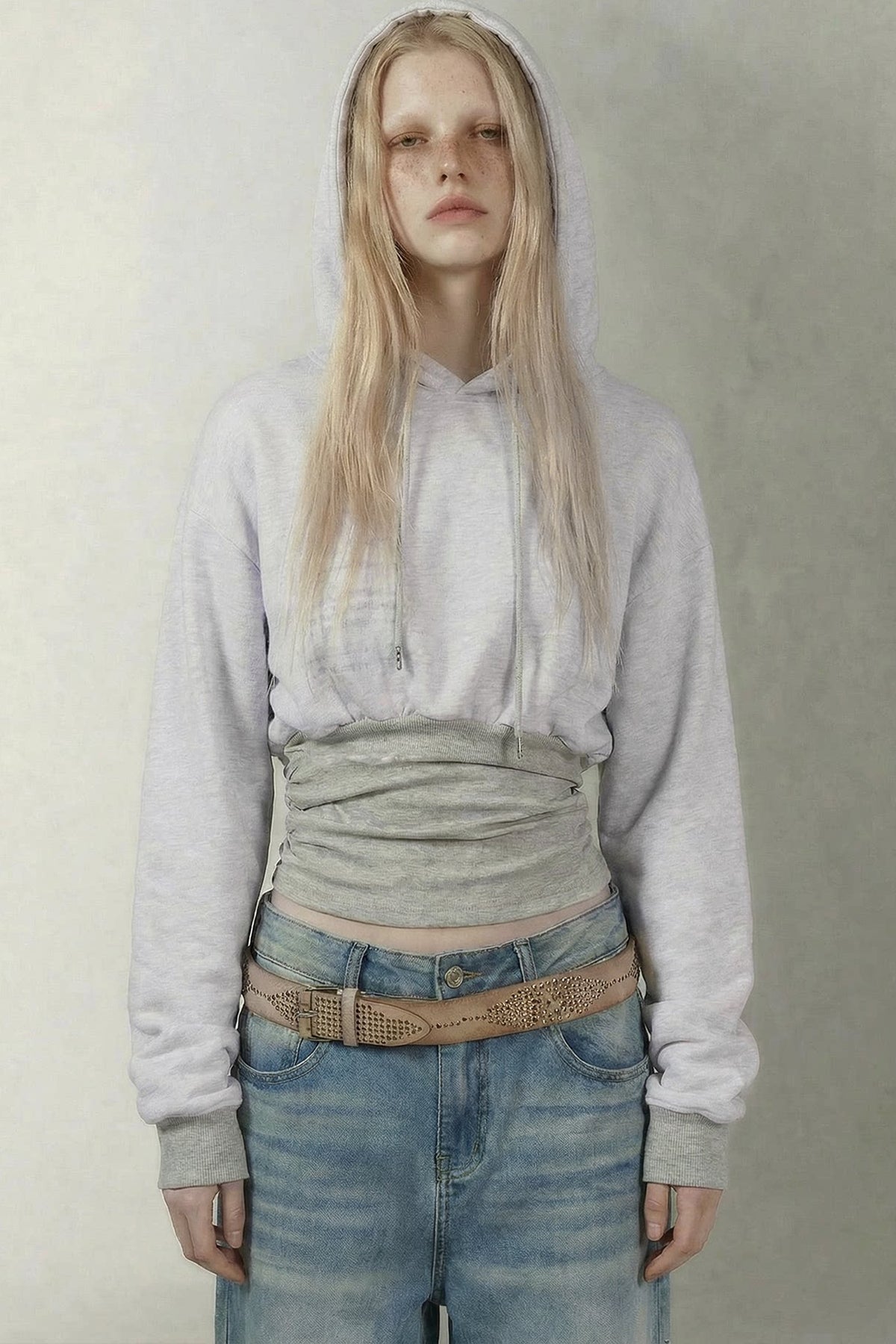 Y2K Kapuzen-Sweatshirt mit Textprint
