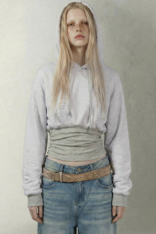 Y2K Kapuzen-Sweatshirt mit Textprint