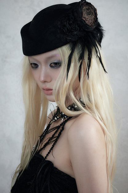 Baroque Lace Wool Beret