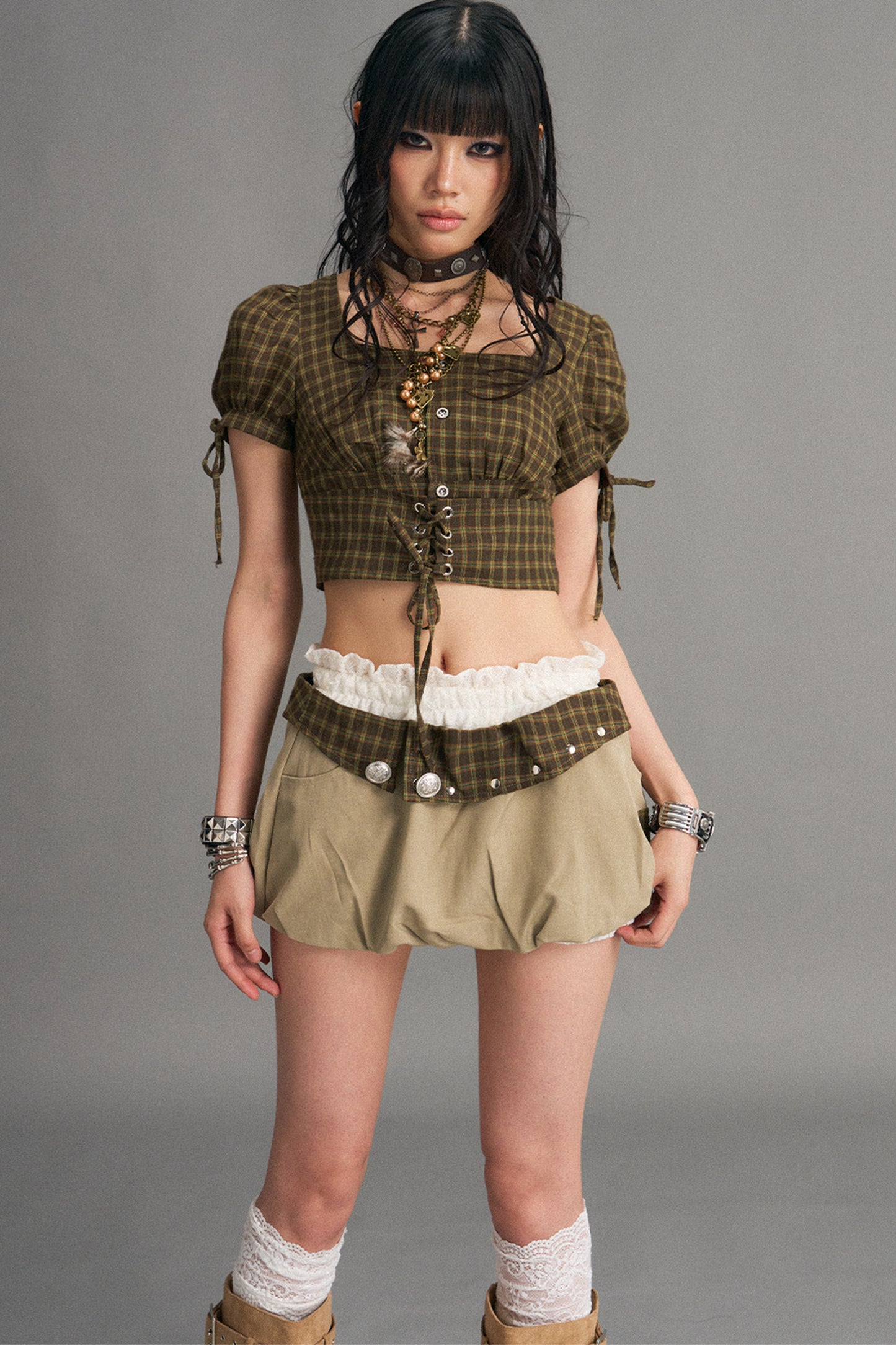 Retro Patchwork Floral Skirt