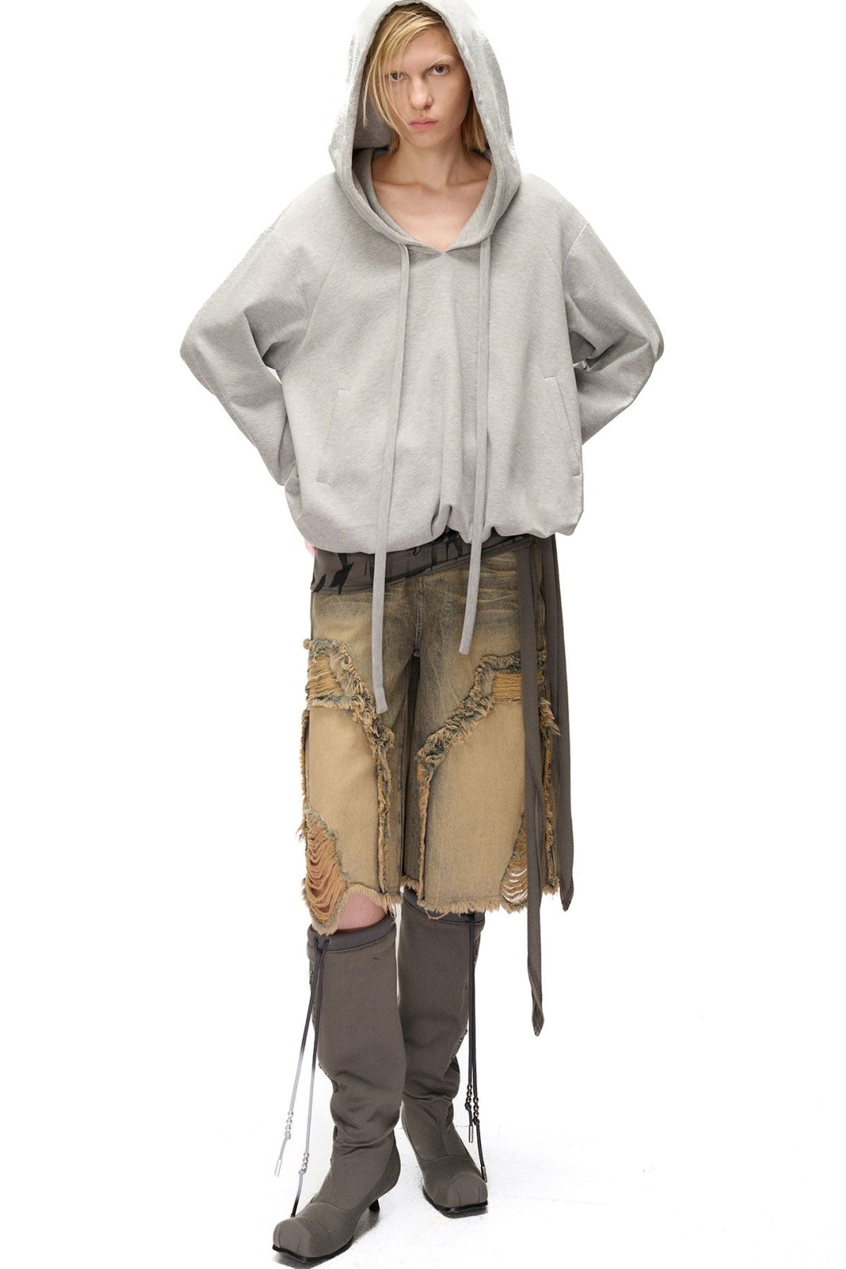 Bubble Cloud Floral-Shaped Loose-Fitting Pockets Hoodie