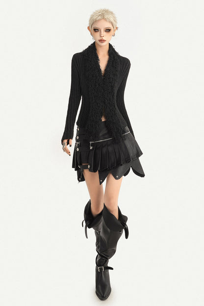 Retro Rock Knitted Cardigan Top
