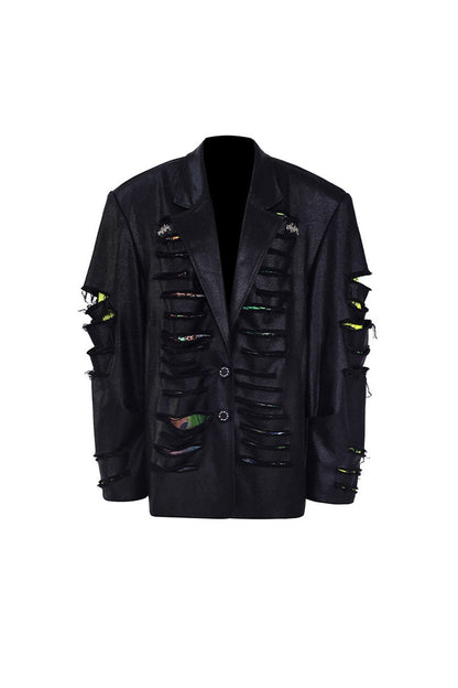 Oversized Distressed Punk Blazer Top