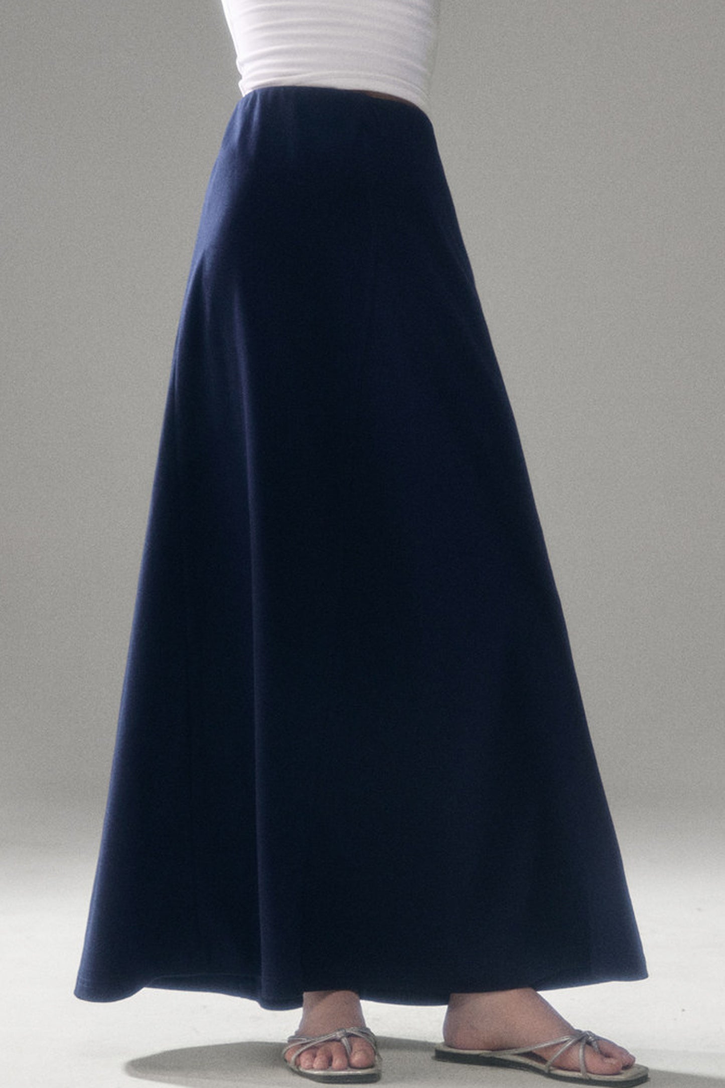 Cotton Blend A-Line Skirt