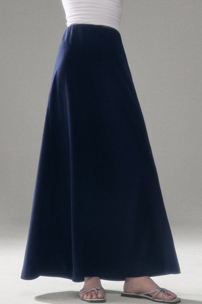 Cotton Blend A-Line Skirt