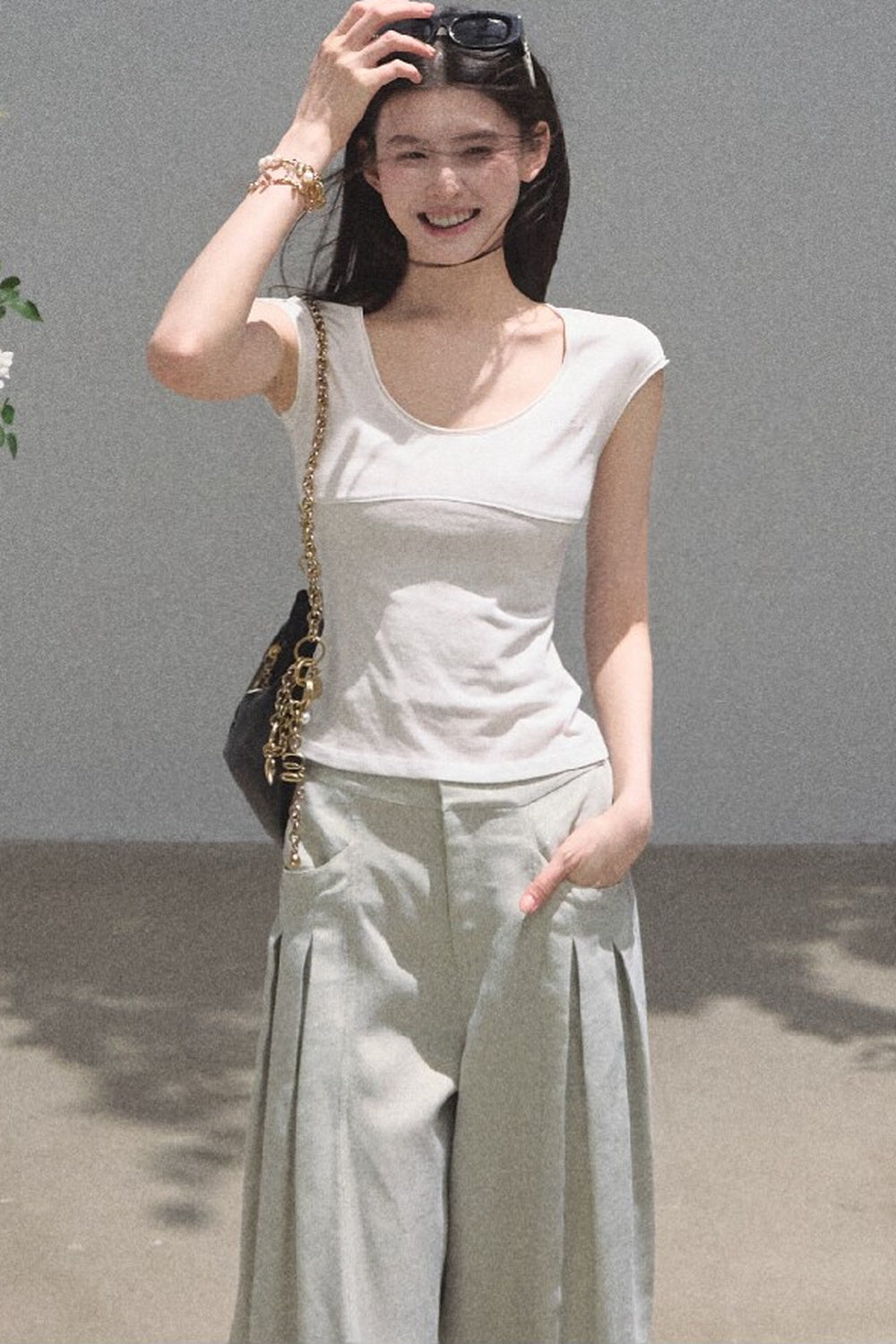 Lyocell Embroidered Waist Top